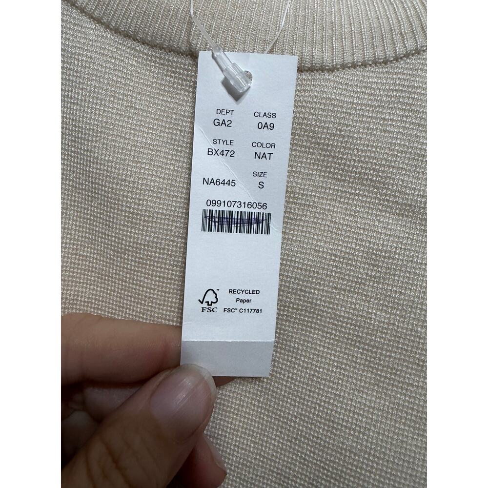 NWT J.Crew Sleeveless Sweater Tank Top Natural Ivory Crewneck Women's Small - Picture 3 of 5